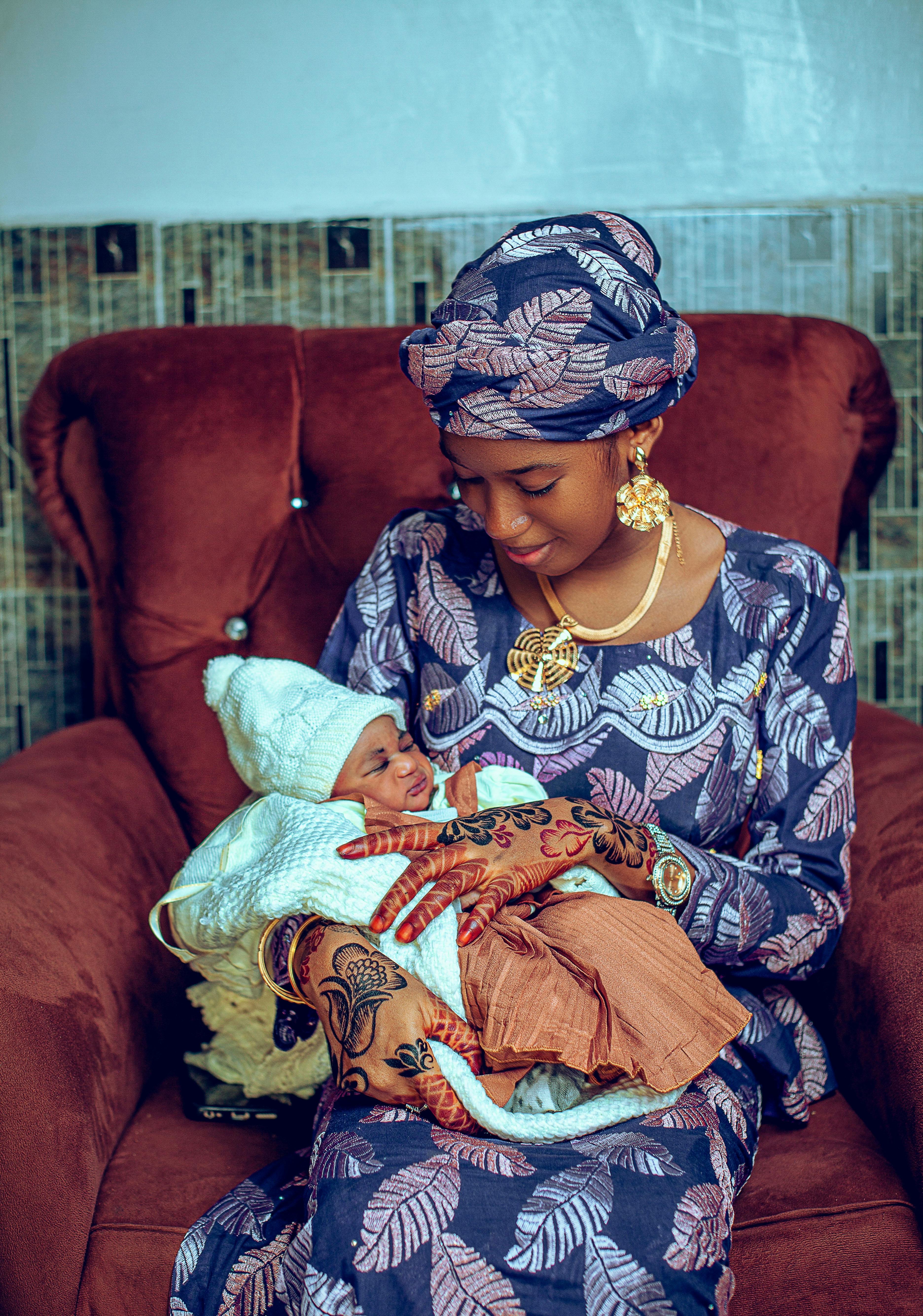 Mother holding newborn